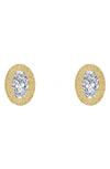 Lafonn Classic Simulated Diamond Stud Earrings In Gold/ Clear Oval