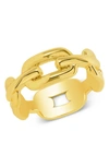 STERLING FOREVER 14K GOLD PLATED SCOUT CHAIN RING