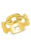 Sterling Forever 14k Gold Plated Scout Chain Ring In Gold