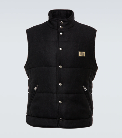 Dolce & Gabbana Padded Wool-blend Vest In Black
