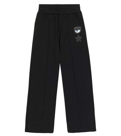 Monnalisa Kids' Embroidered Sweatpants In Nero