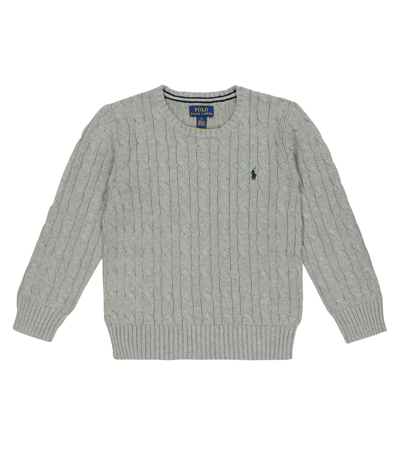 Polo Ralph Lauren Kids' Cable-knit Cotton Sweater In League Heather