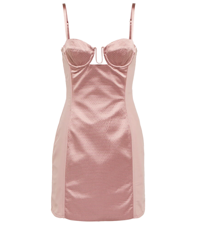 knee length dresses for ladies Gucci Pink Textured Chain Trim Mini Dress New w/ Tags  Basha Gold