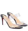 Christian Louboutin Just Nothing 85 Pvc And Patent-leather Mules In Black