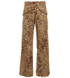 Etro Leopard-print Cotton Cargo Pants In Beige