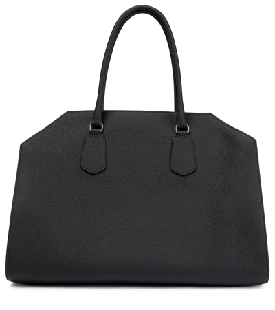 The Row Margaux 15 Calfskin Tote Satchel Bag In Black_shg