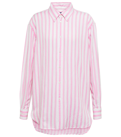 Polo Ralph Lauren Striped Linen And Silk Shirt In Pink | ModeSens