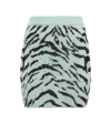 Alessandra Rich Zebra Intarsia Knitted Miniskirt In Mint