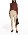 Lafayette 148 Knit Raglan-sleeve Turtleneck Sweater In Copper Dust