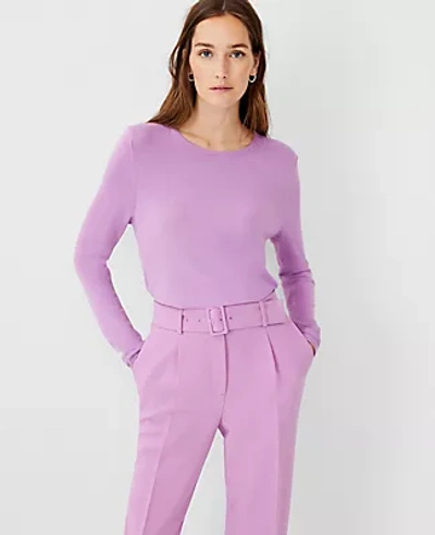 Ann Taylor Crew Neck Sweater In Summer Orchid