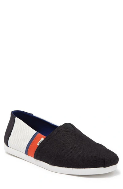 Toms Alpargata Knit Slip-on Sneaker In Black White Color