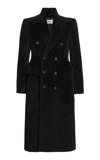 Balenciaga Hourglass Double-breasted Wool-blend Twill Coat In Black