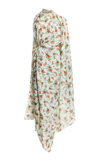 Balenciaga Draped Asymmetric Floral Maxi Dress In Multi