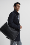 REISS CARTER - BLACK LEATHER HOLDALL, ONE