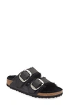 Birkenstock Black Oiled Leather Narrow Big Buckle Arizona Sandals