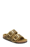 Birkenstock Arizona Big Buckle Shearling-lined Leather Sandals In Beige