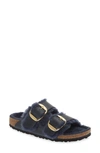Birkenstock Arizona Big Buckle Shearling-lined Leather Sandals In Midnight/ Midnight