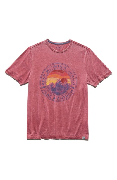 Flag And Anthem Sunset Peaks Graphic T-shirt In Red