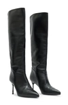 Allsaints Nori Knee High Pointed Toe Boot In Black