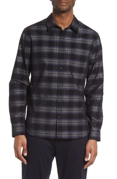 Vince Classic Fit Plaid Corduroy Button-up Shirt In Colony Blue