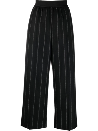 Stella Mccartney Stitch Detailing Cropped Trousers In Black