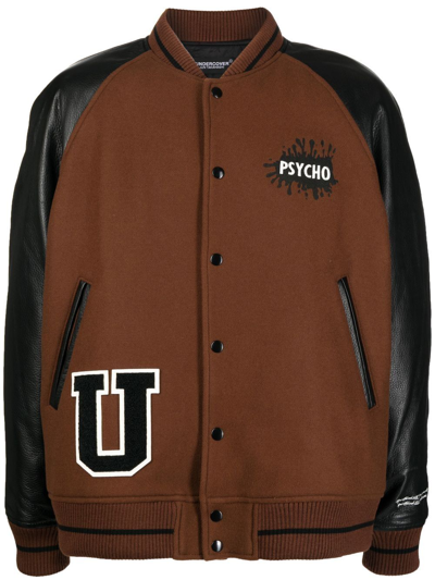 Undercover X Psycho Patch Bomber Jacket In Brown