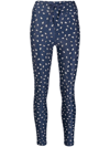 The Upside Cropped Floral-print Stretch Leggings In Blue