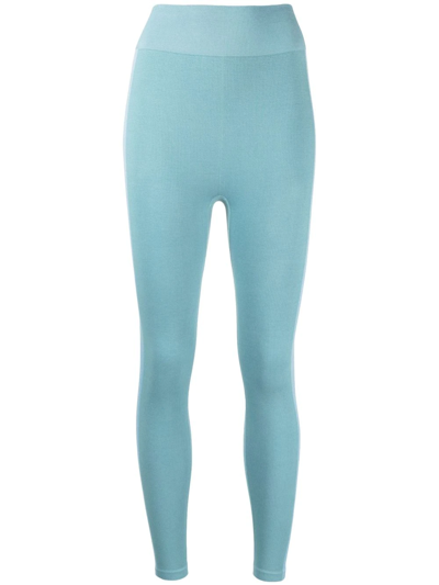 The Upside Seamless Striped Performance Leggings In Blue