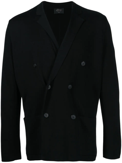 Brioni Knitted Double-breasted Cardigan In Schwarz