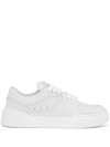 Dolce & Gabbana New Roma Perforated Leather Sneakers In White