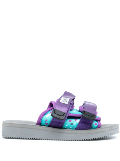 Suicoke Moto-cab Touch-strap Sandals In Purple