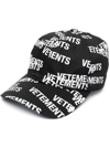 Vetements Logo Print Six-panel Cap In Black