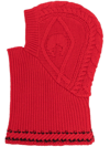 Marine Serre Cable-knit Wool Balaclava In Red