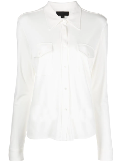 Nili Lotan Women's Aveline Crepe Shirt In White
