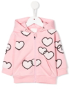 GIVENCHY HEART-PRINT ZIP-UP HOODIE