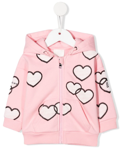 Givenchy Babies' Girls Pink Chito Zip Up Hoodie