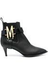 MOSCHINO LOGO-PLAQUE POINTED BOOTS