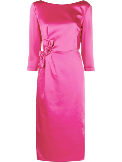 P.a.r.o.s.h Bow-detail Midi Dress In Rosa