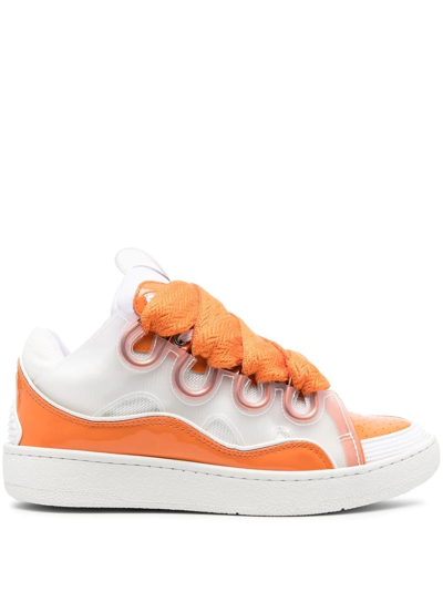 Lanvin Lace-up Low-top Sneakers In Orange