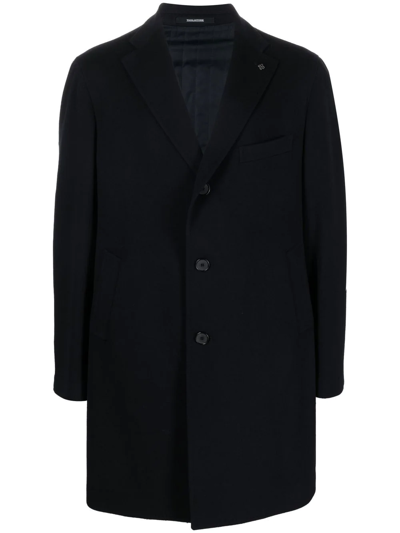 Tagliatore Single-breasted Coat Featuring Back Vent In Black