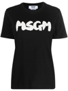 Msgm Graffiti Logo-print T-shirt In Black