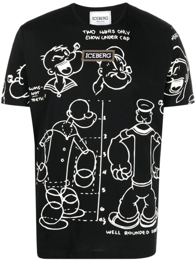 Iceberg Peanuts Graphic-print T-shirt In Black