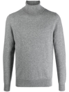 ALLUDE ROLL-NECK RIBBED-TRIM JUMPER