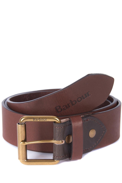 Barbour Men's Contrast Leather Belt In Brown