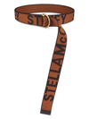 Stella Mccartney 4cm Monogram Webbing Belt In Camel,chocolate