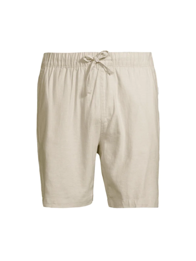Onia Stretch-linen Shorts In Beige