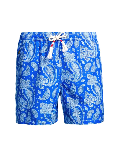 Mc2 Saint Barth Lighting Paisley-print Swim Shorts In Blue