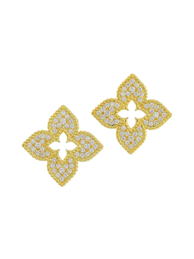 Roberto Coin Women's Venetian Princess 18k Yellow Gold & Diamond Stud Earrings