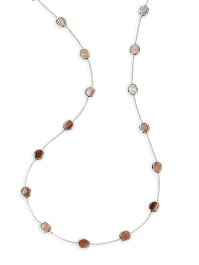 Ippolita Sterling Silver 925 Polished Rock Candy Brown Shell Statement Necklace, 36