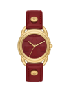 Tory Burch Women's The Miller Goldtone Stainless Steel & Leather Strap Watch In Red